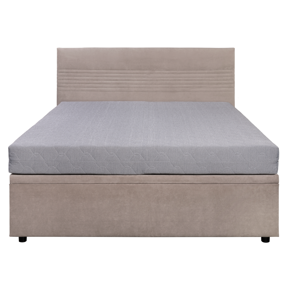 Pat cu spaţiu de depozitare, 160x200, alb, RUNOL [10]