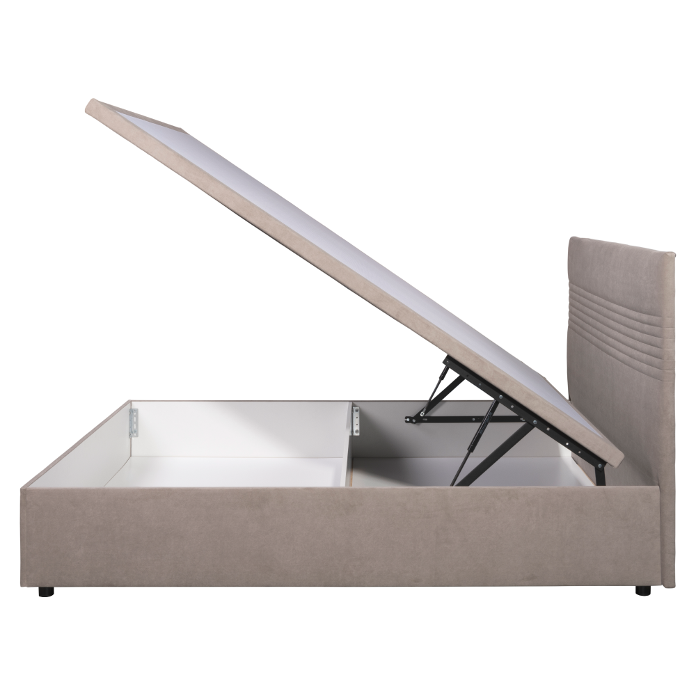 Pat cu spaţiu de depozitare, 160x200, alb, RUNOL [3]