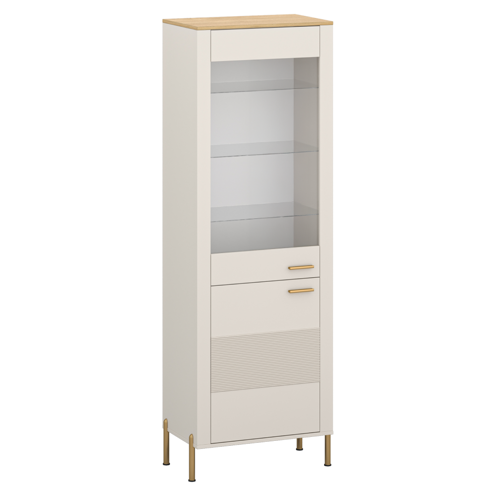 Bucatarie - Vitrină, caşmir/stejar de piatră, RUNOL 1D1W