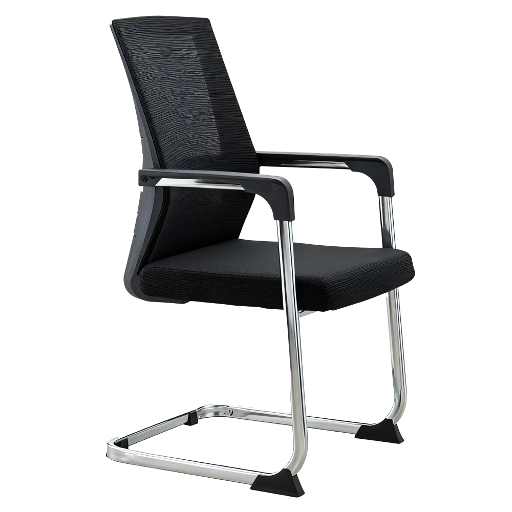 Scaun de conferinţă, negru/crom, SALMAN [1]