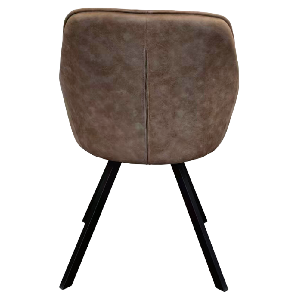 Fotoliu pentru sufragerie pivotant, ţesătură cu efect de piele periatăt gri maro, SAMANTA [1]