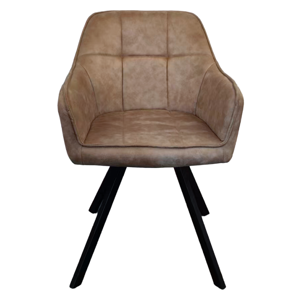 Fotoliu pentru sufragerie pivotant, ţesătură cu efect de piele periatăt gri maro, SAMANTA [3]