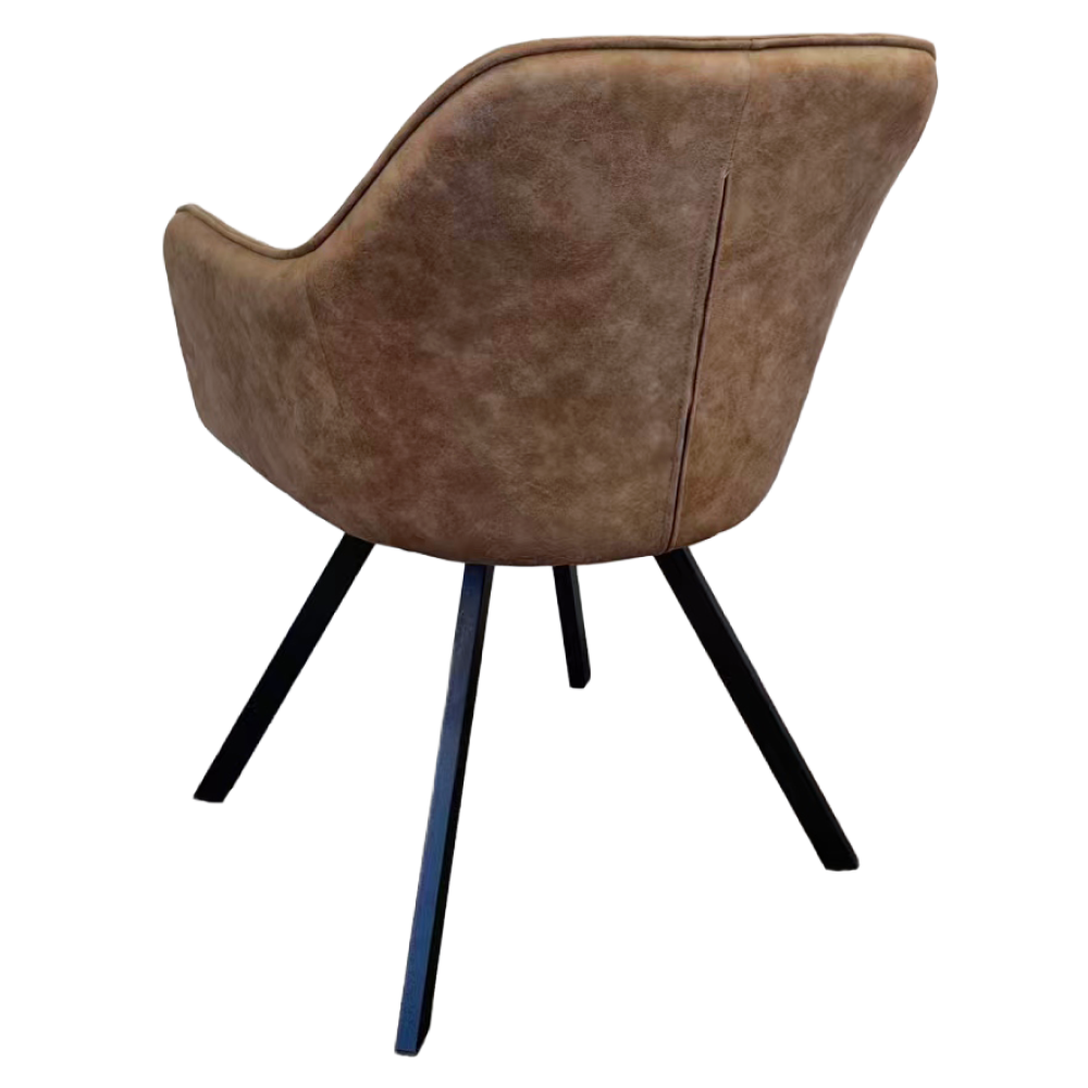 Fotoliu pentru sufragerie pivotant, ţesătură cu efect de piele periatăt gri maro, SAMANTA [4]