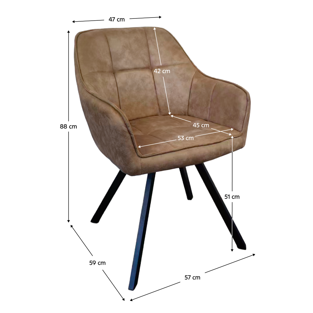 Fotoliu pentru sufragerie pivotant, ţesătură cu efect de piele periatăt gri maro, SAMANTA [8]