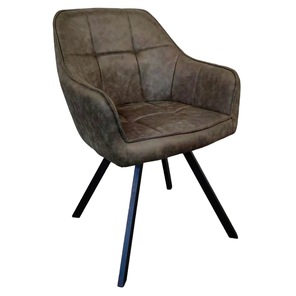 Toate Produsele - Fotoliu pentru sufragerie pivotant, ţesătură cu efect de piele periată verde, SAMANTA