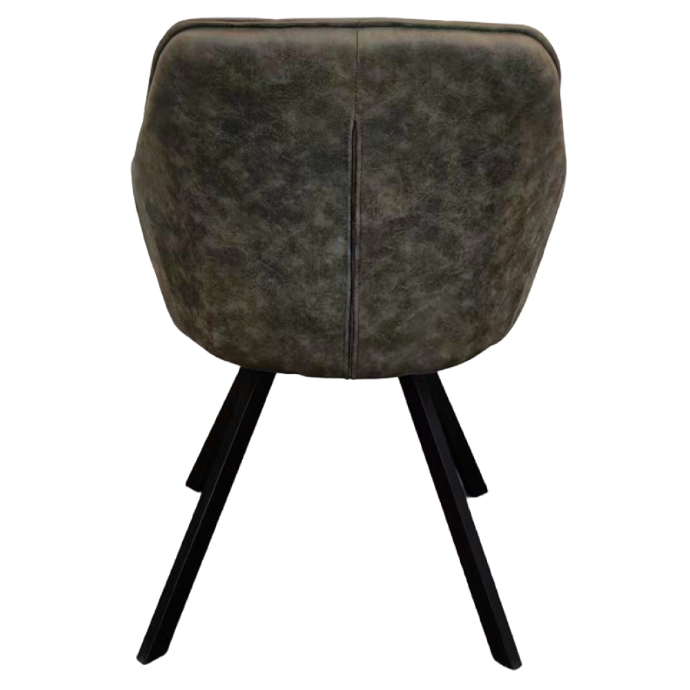 Fotoliu pentru sufragerie pivotant, ţesătură cu efect de piele periată verde, SAMANTA [1]