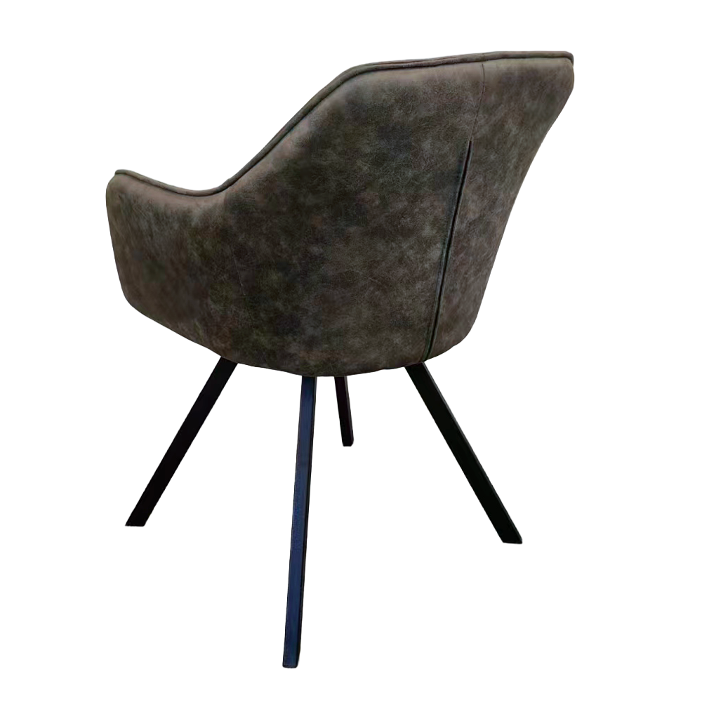 Fotoliu pentru sufragerie pivotant, ţesătură cu efect de piele periată verde, SAMANTA [4]