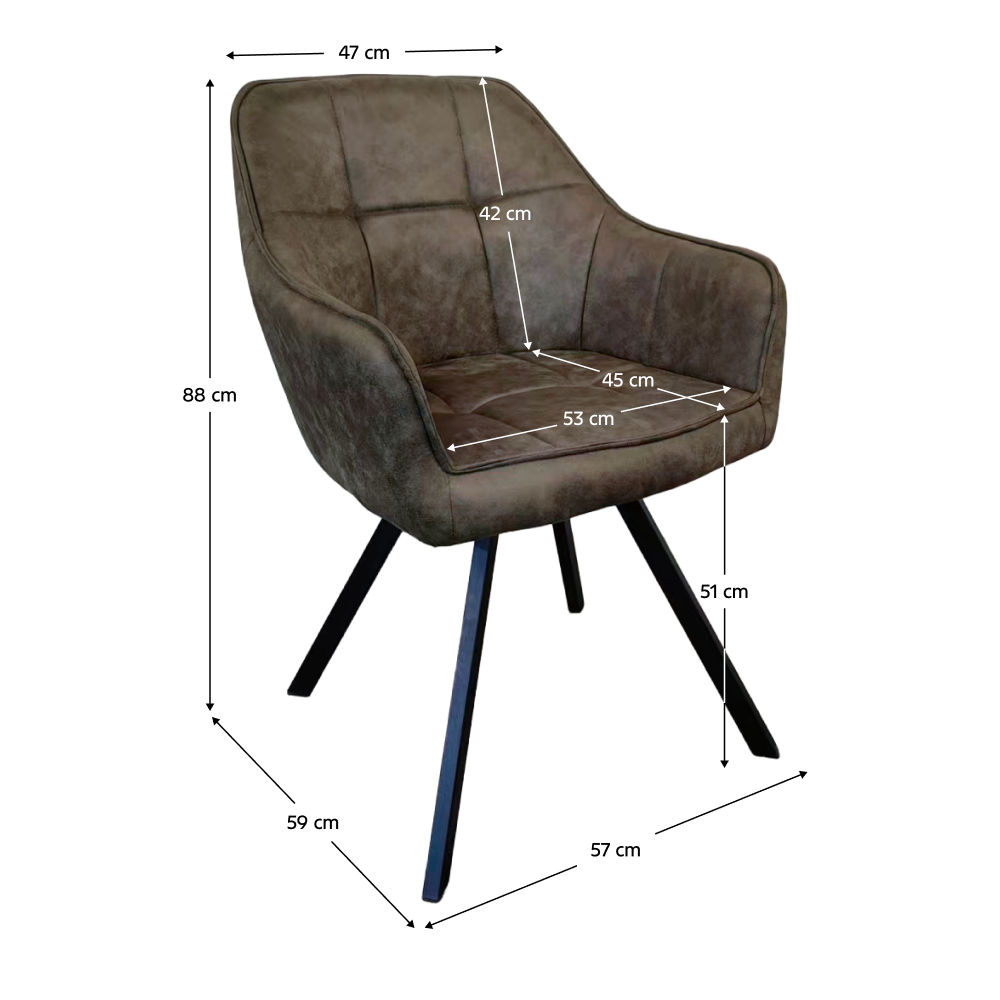 Fotoliu pentru sufragerie pivotant, ţesătură cu efect de piele periată verde, SAMANTA [8]