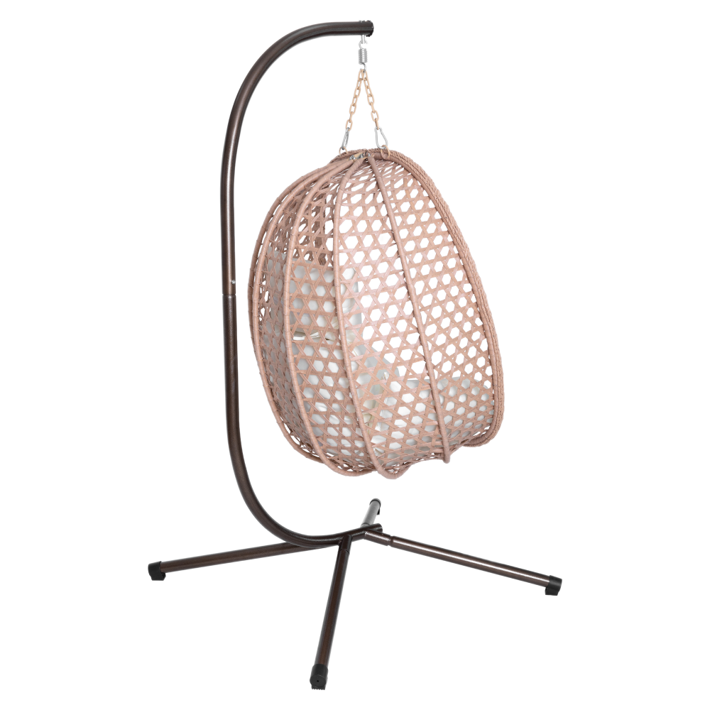 Scaun suspendat, pliabil, cupru/bej/crem, SANAN [6]