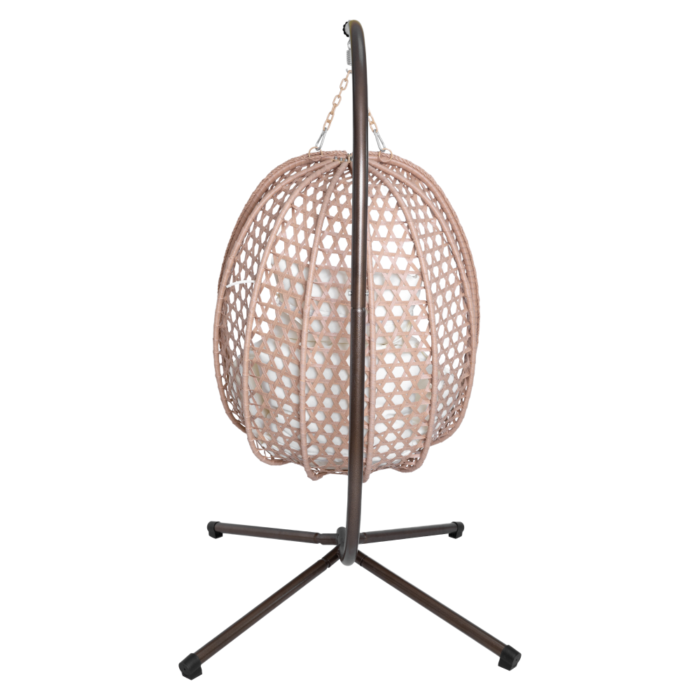 Scaun suspendat, pliabil, cupru/bej/crem, SANAN [7]