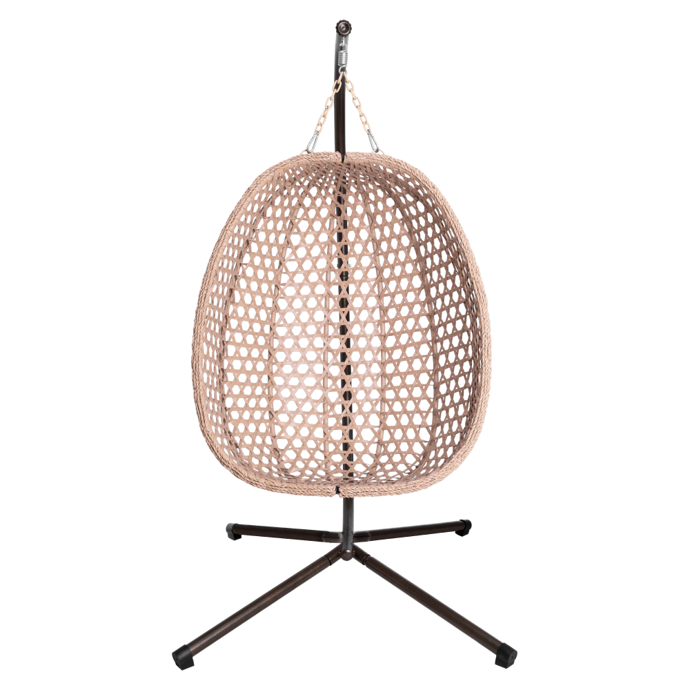 Scaun suspendat, pliabil, cupru/bej/crem, SANAN [8]