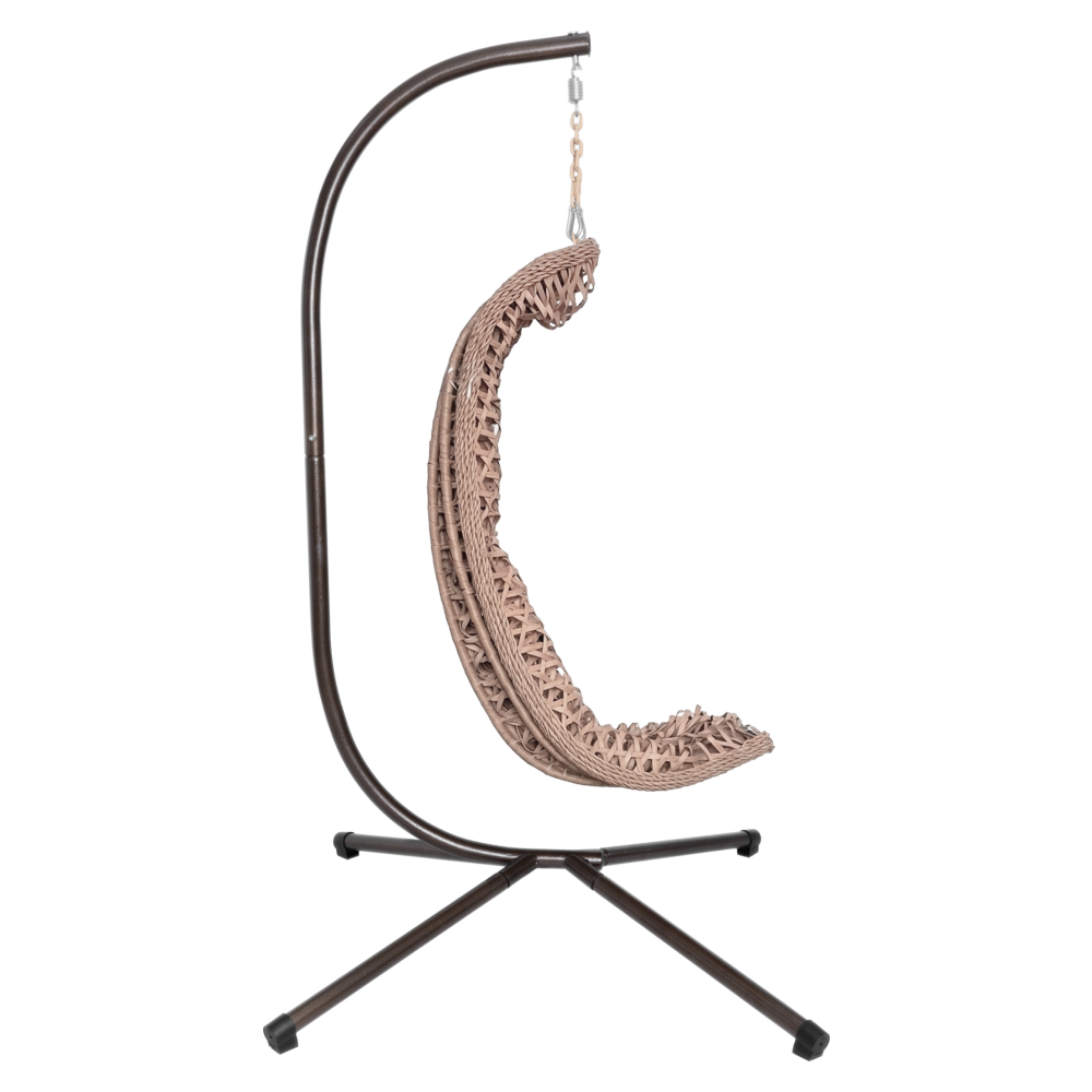 Scaun suspendat, pliabil, cupru/bej/crem, SANAN [2]