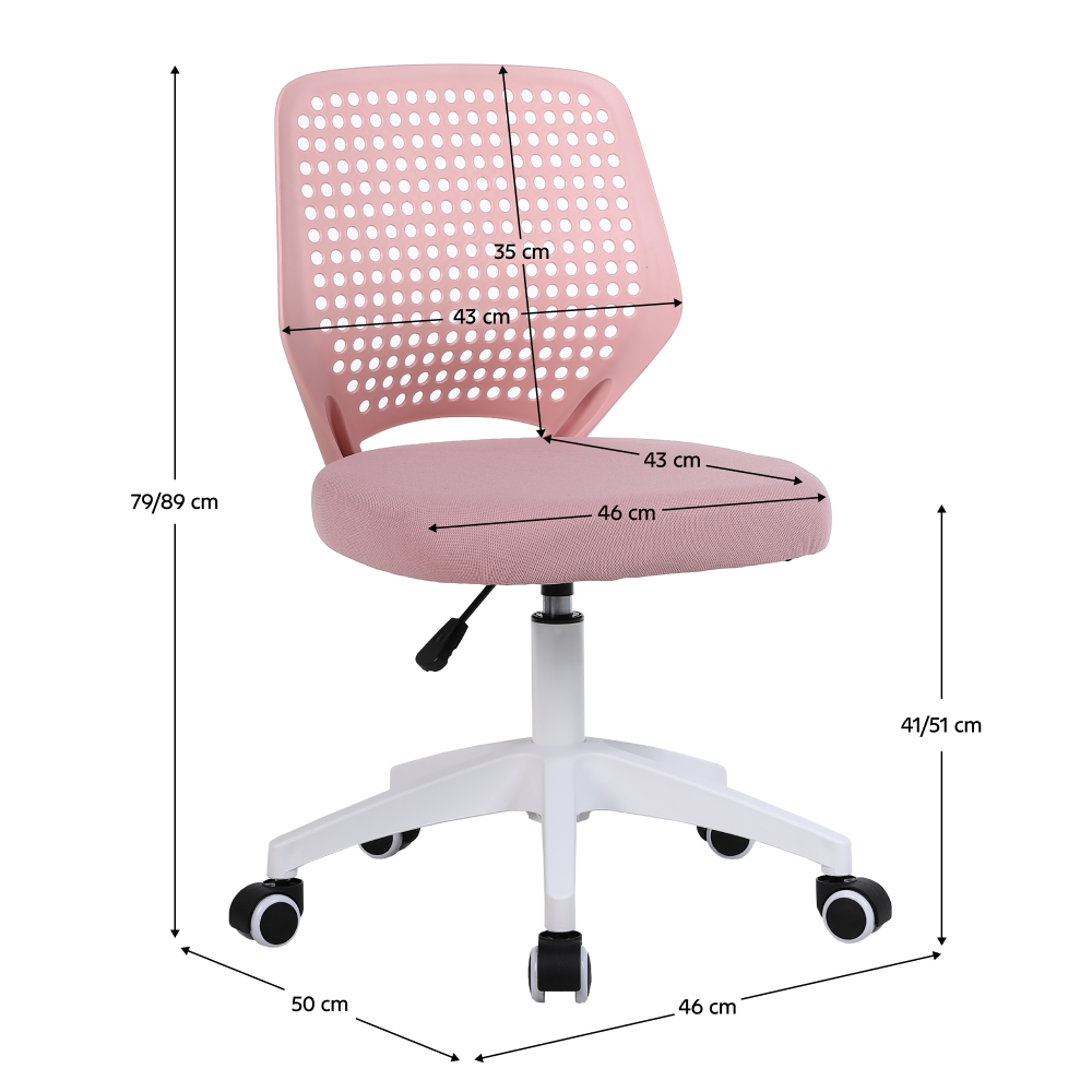 Scaun pivotant, roz/alb, SATOZ [12]