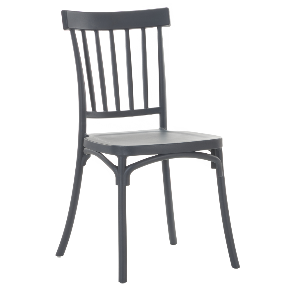 Toate Produsele - Scaun stivuibil, gri închis, SAZEN NEW