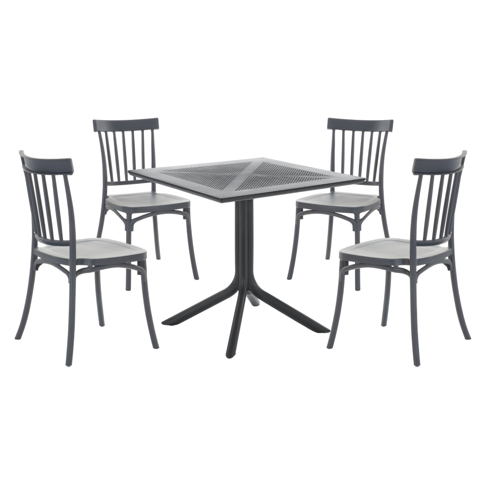 Scaun stivuibil, gri închis, SAZEN NEW [2]