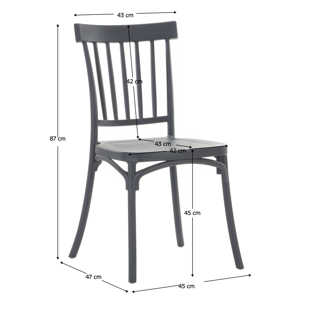 Scaun stivuibil, gri închis, SAZEN NEW [3]