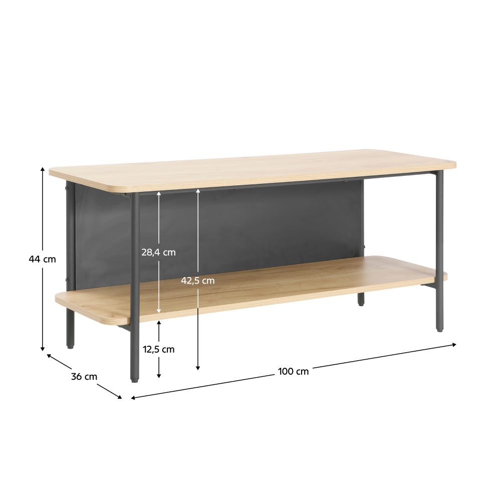 Raft, stejar/negru, SEFLOS [5]