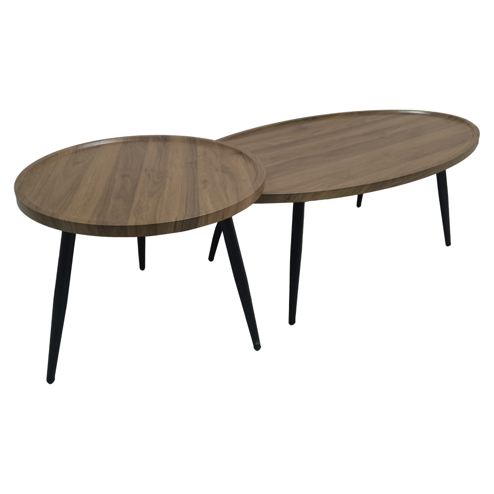 Toate Produsele - Măsuţe de cafea, set de 2 buc., stejar/negru, SILVIO