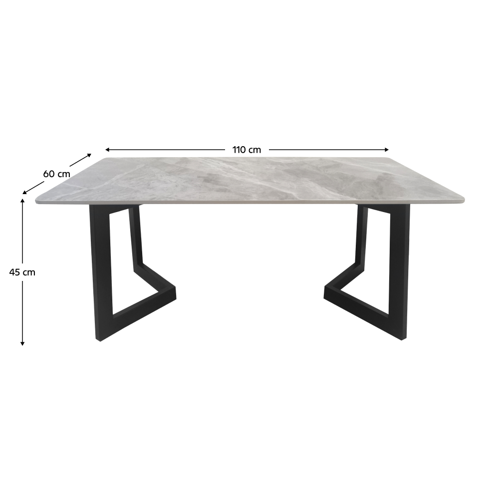 Măsuţă de cafea, marmură gri/negru, SOFIAN [2]