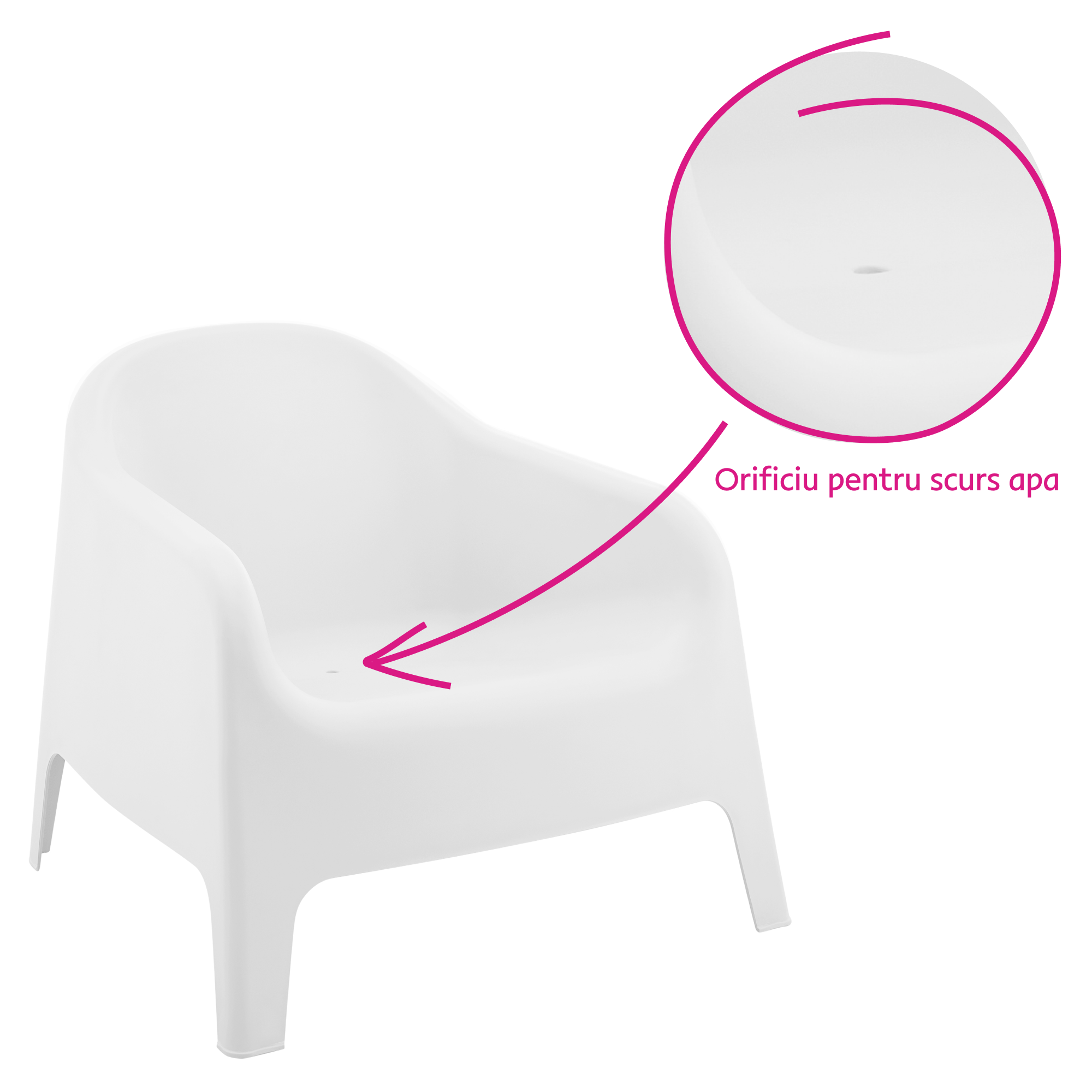 Scaun stivuibil, alb, plastic, SOKRA NEW [1]