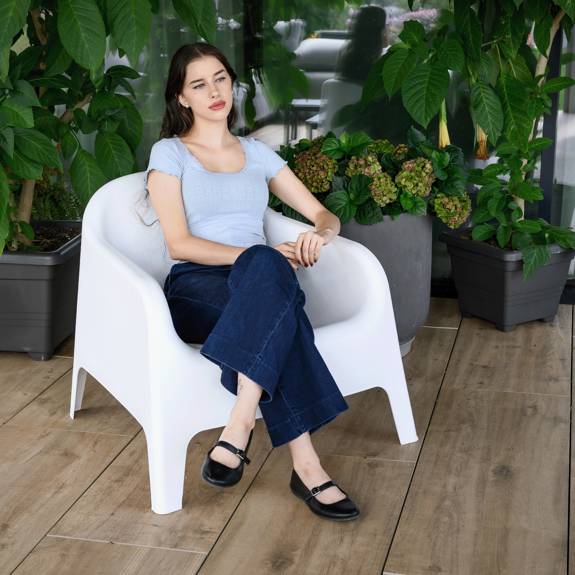 Scaun stivuibil, alb, plastic, SOKRA NEW [12]