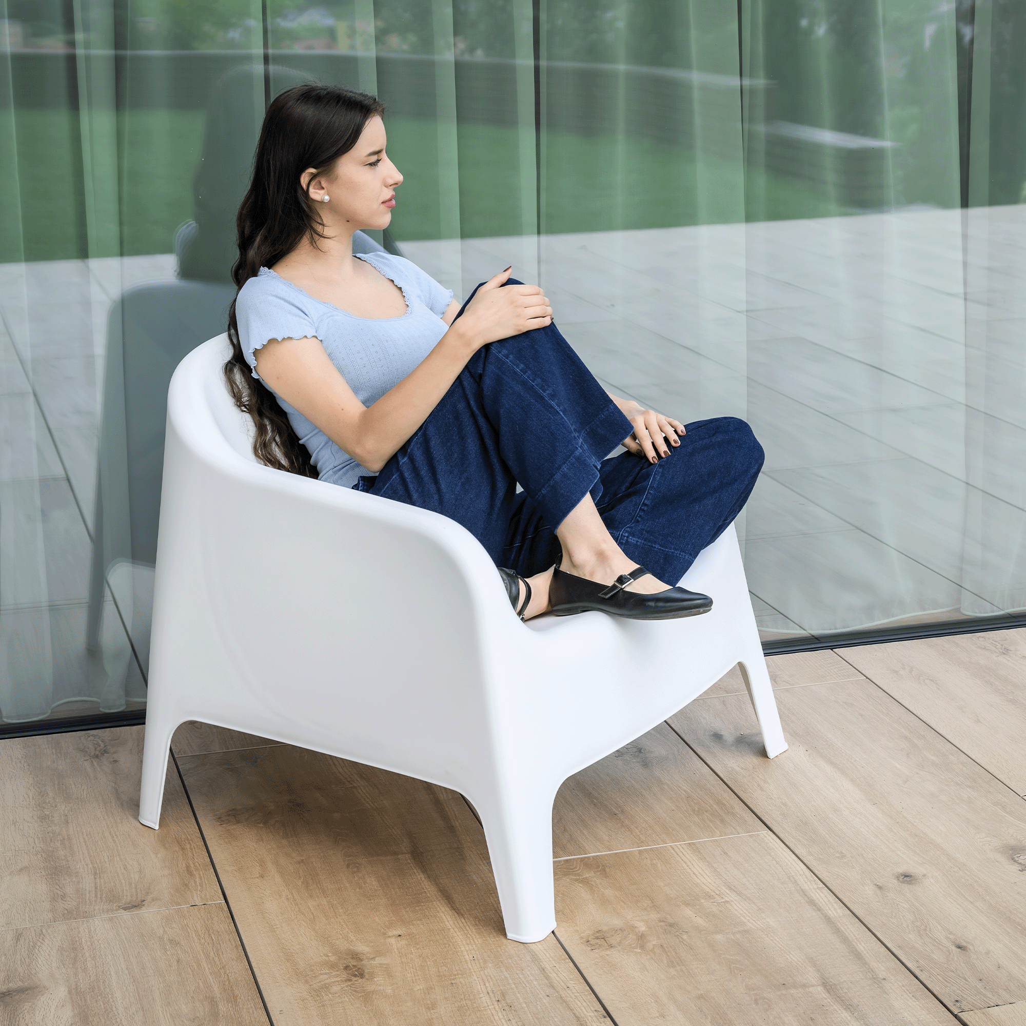 Scaun stivuibil, alb, plastic, SOKRA NEW [13]