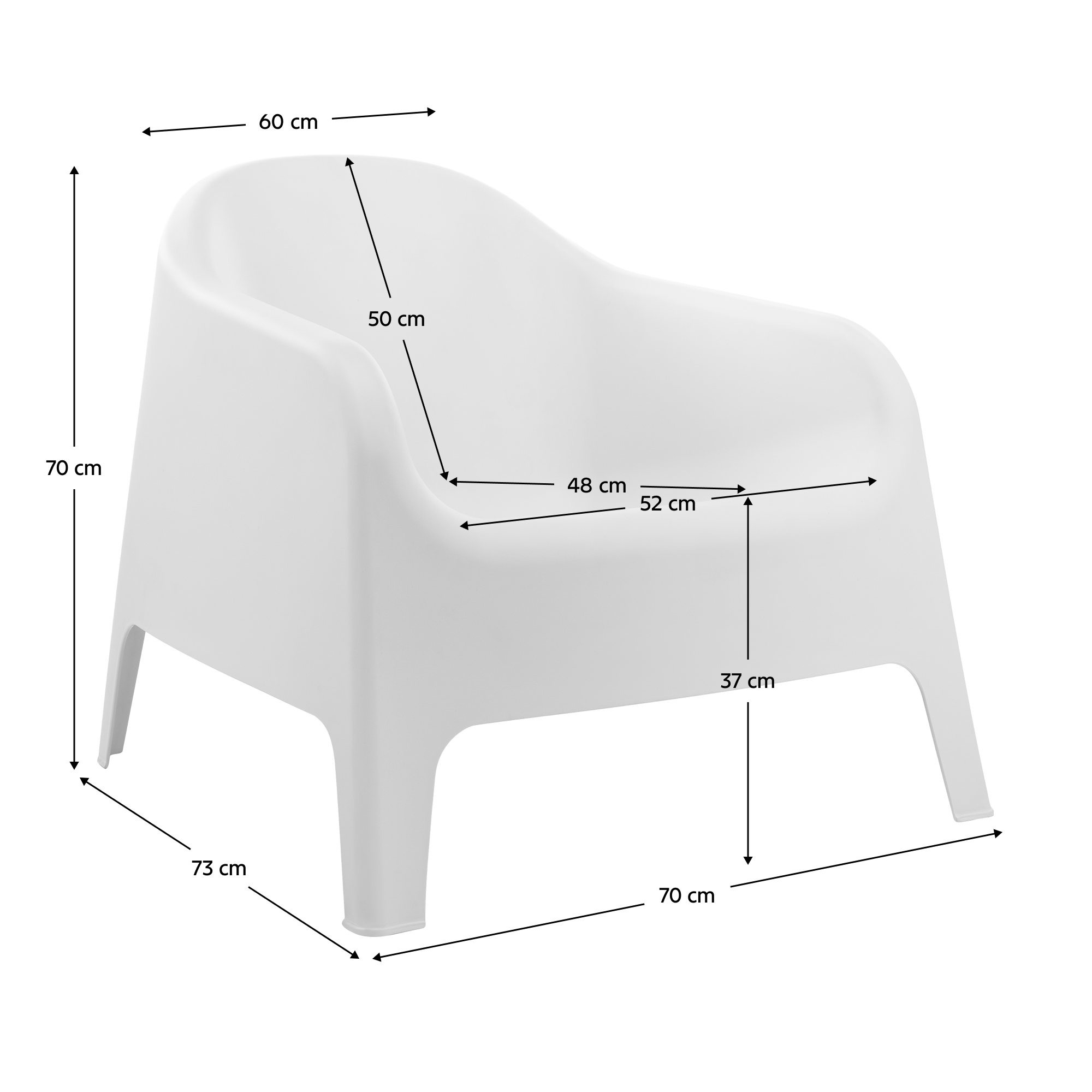 Scaun stivuibil, alb, plastic, SOKRA NEW [8]