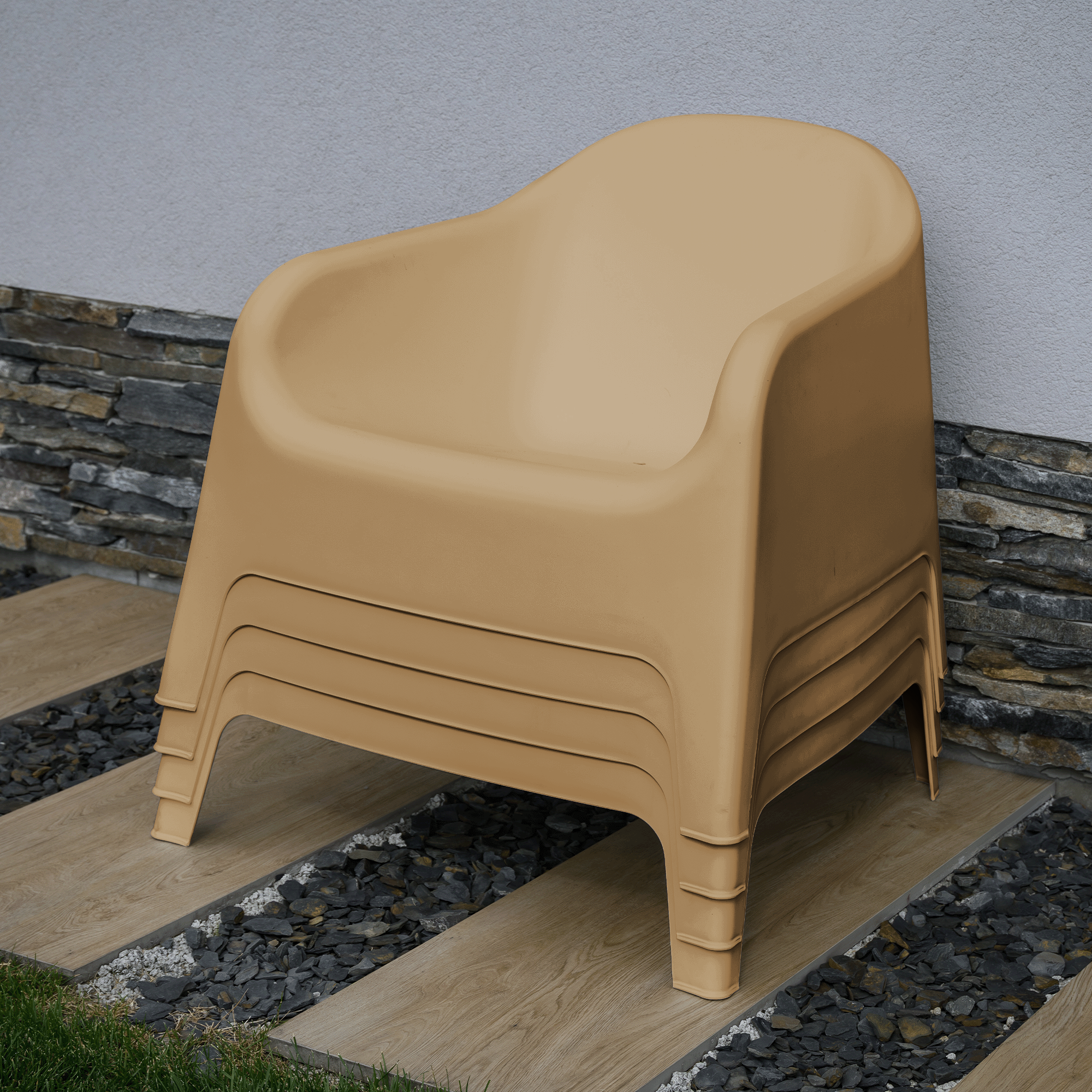 Scaun stivuibil, maro, plastic, SOKRA NEW [11]