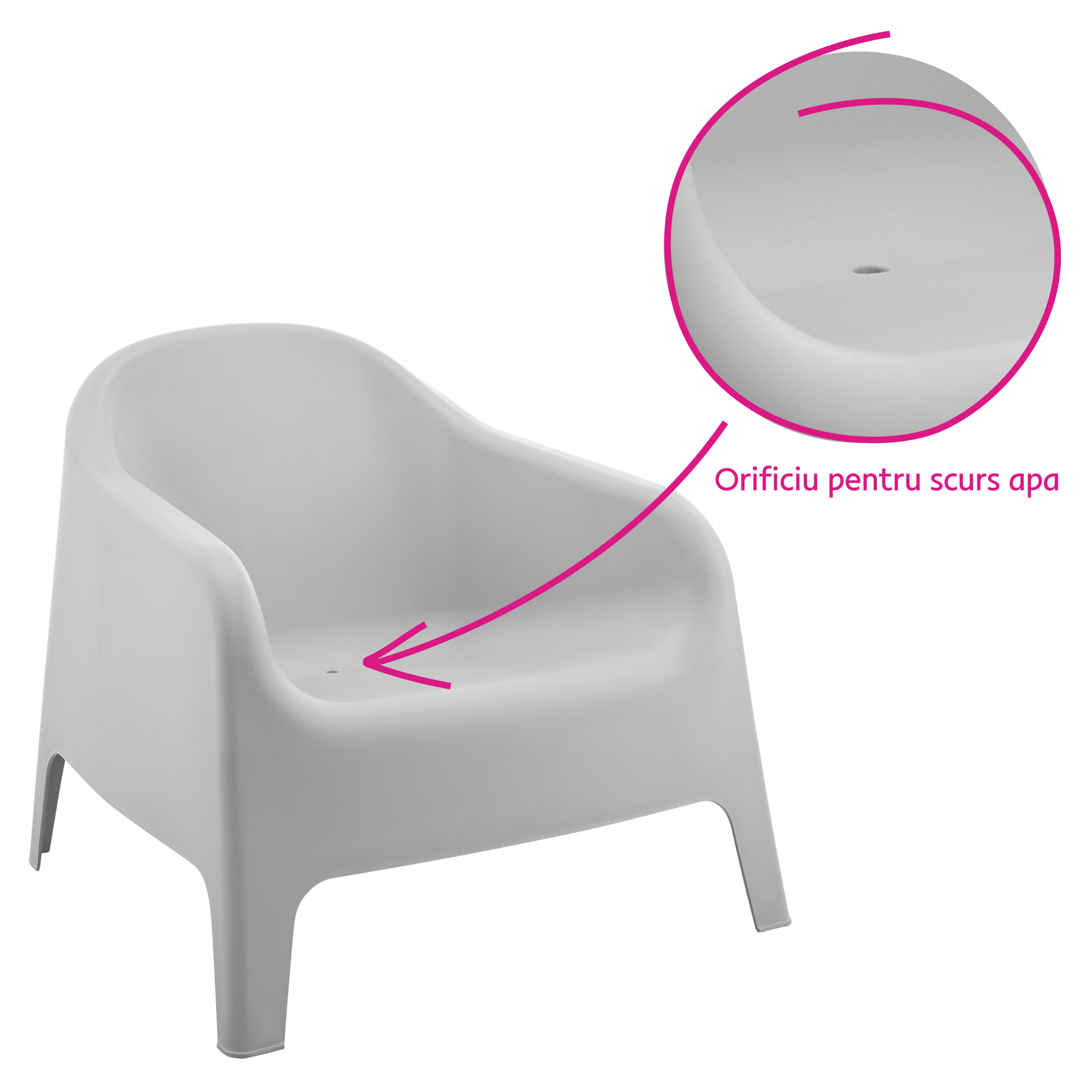 Scaun stivuibil, gri, plastic, SOKRA NEW [1]