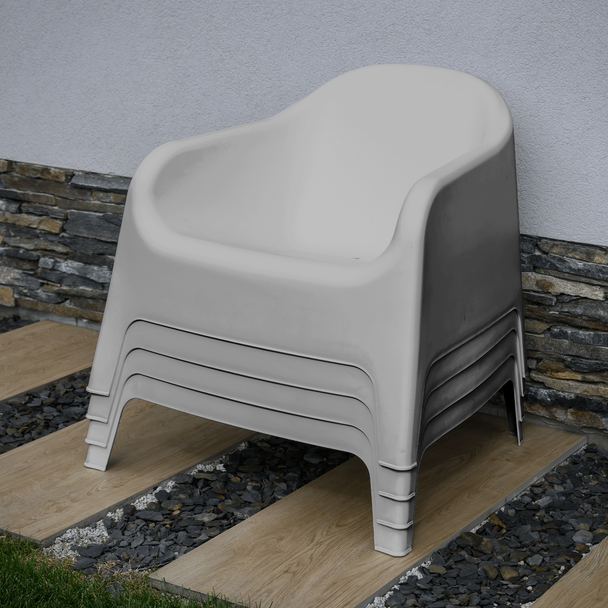 Scaun stivuibil, gri, plastic, SOKRA NEW [3]