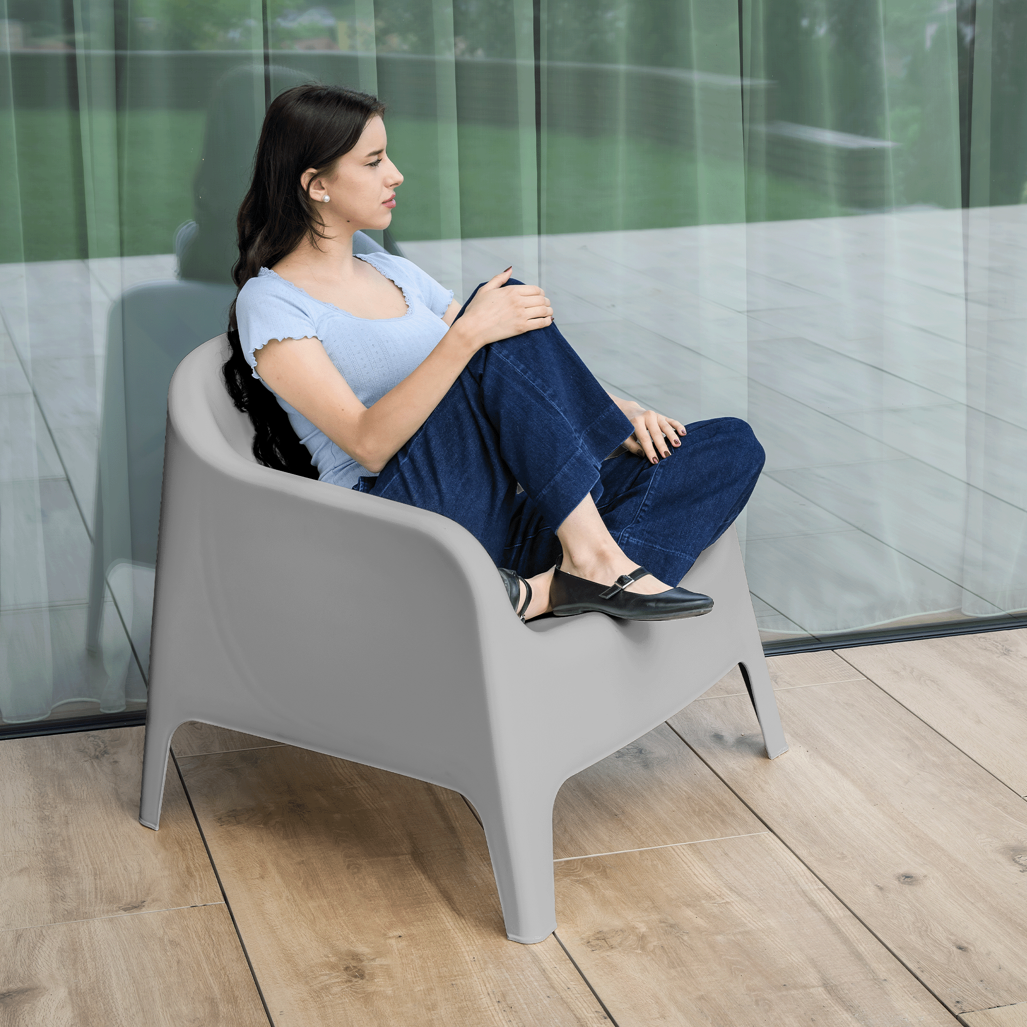 Scaun stivuibil, gri, plastic, SOKRA NEW [7]