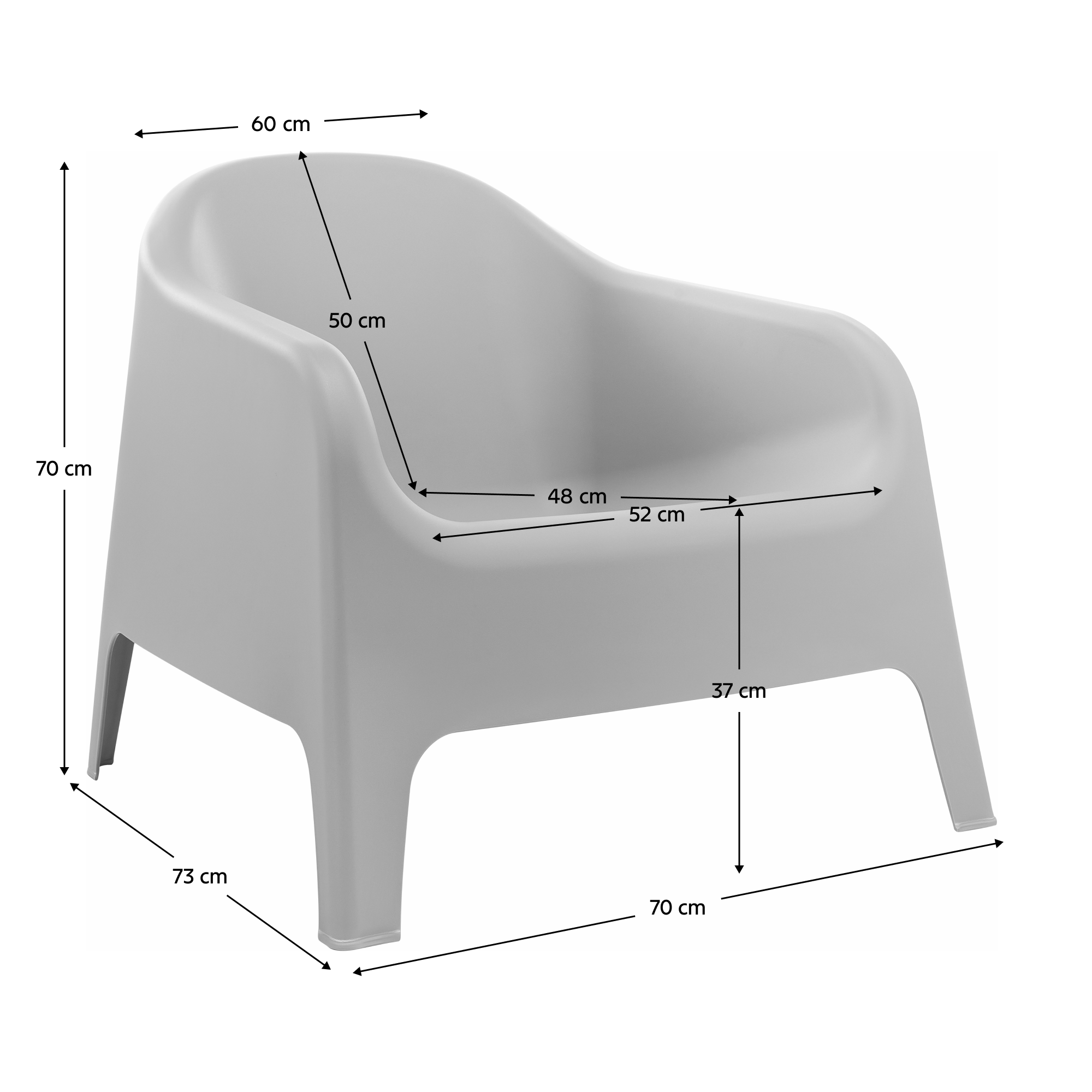 Scaun stivuibil, gri, plastic, SOKRA NEW [10]