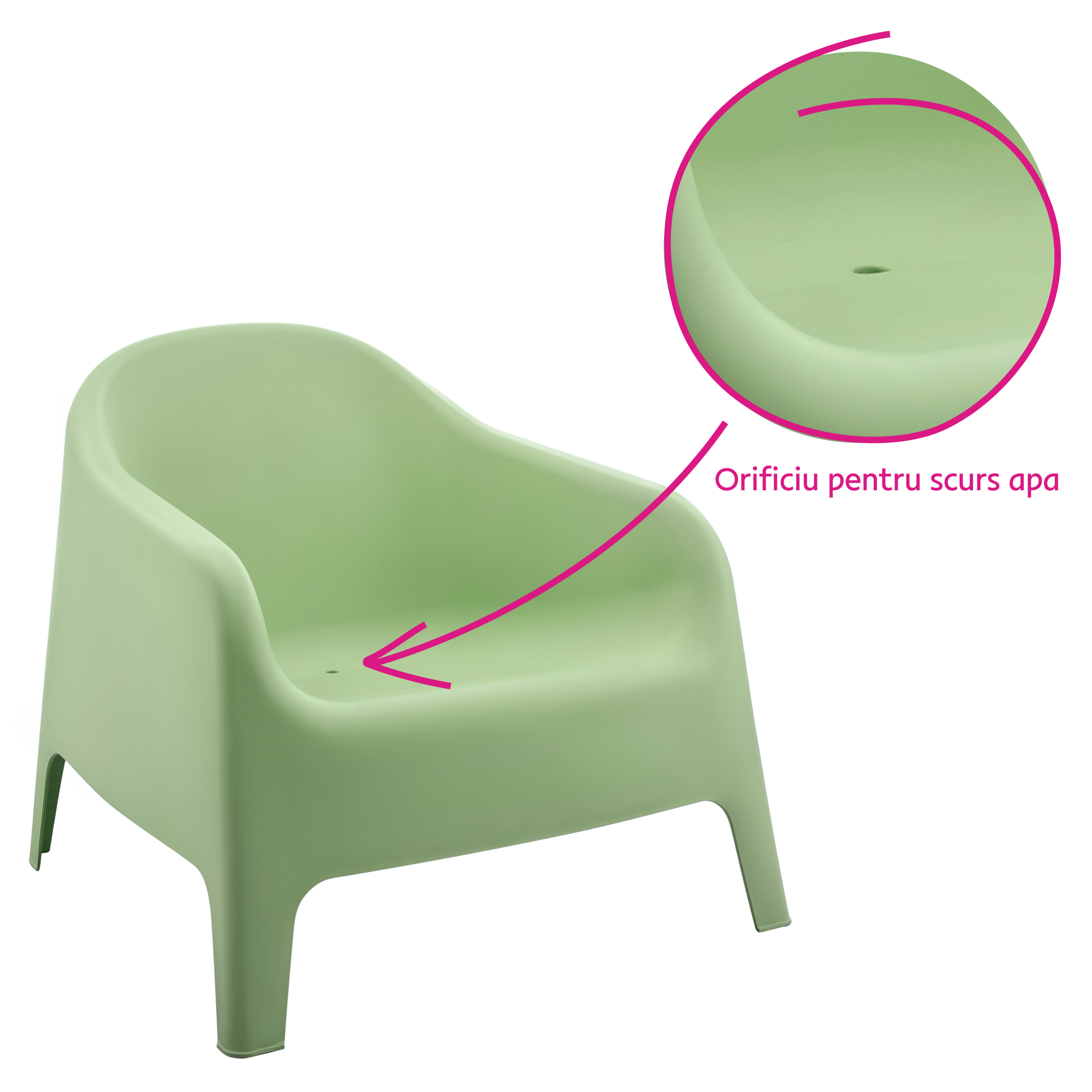 Scaun stivuibil, verde, plastic, SOKRA NEW [1]