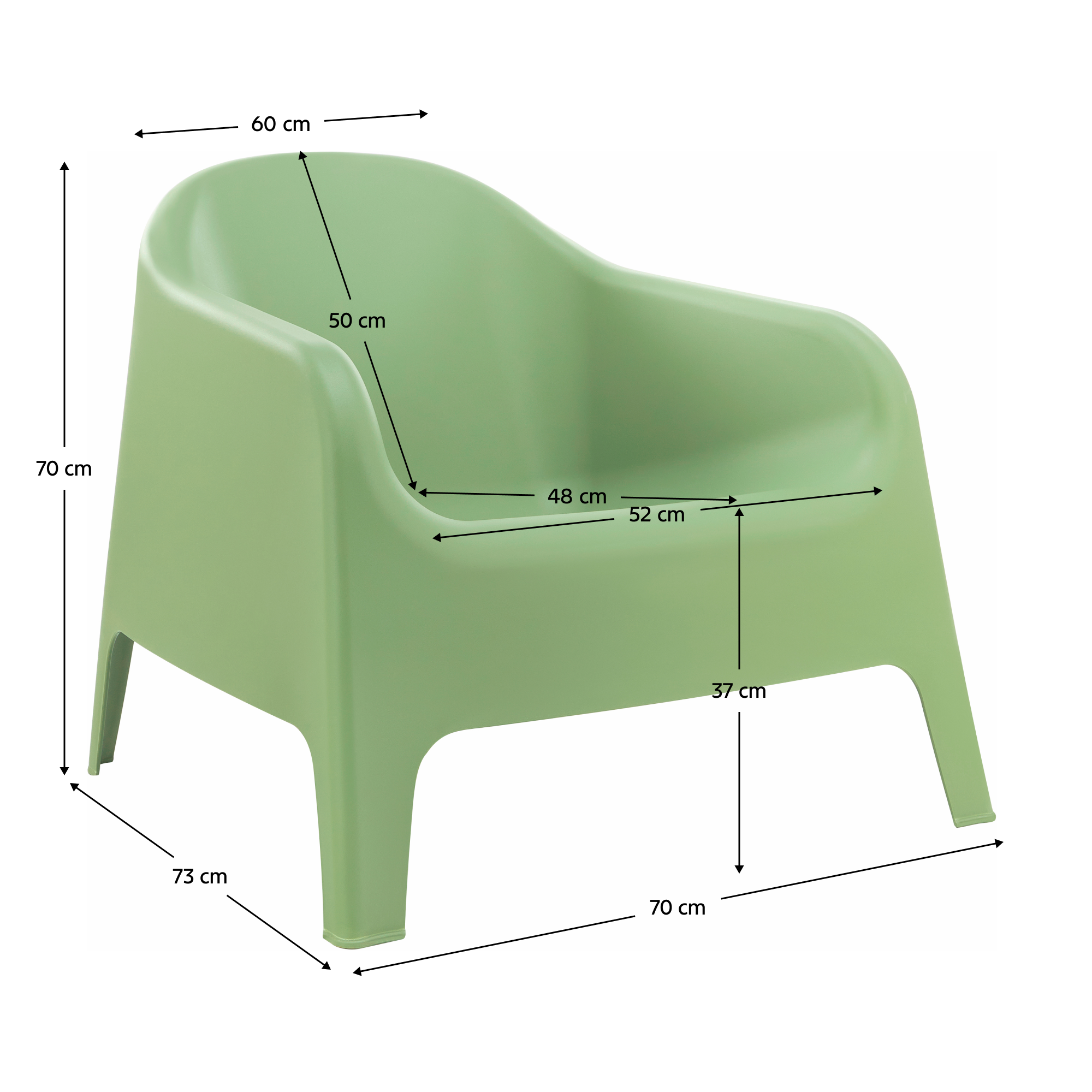 Scaun stivuibil, verde, plastic, SOKRA NEW [10]