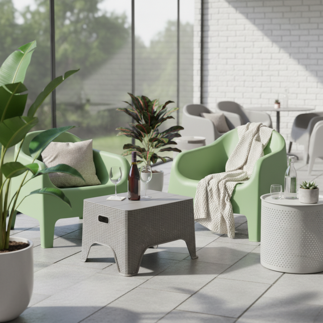 Scaun stivuibil, verde, plastic, SOKRA NEW [11]