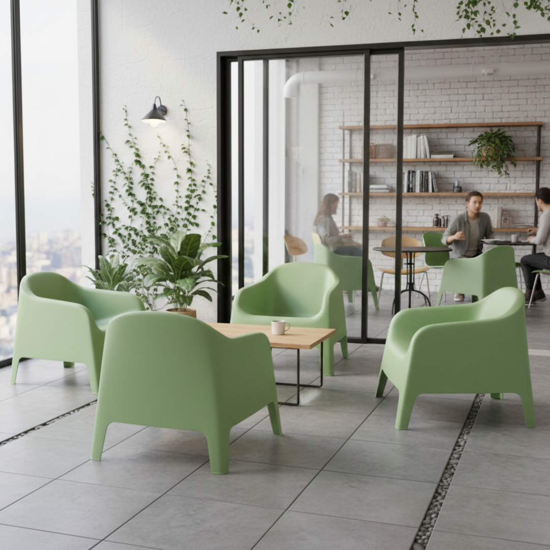 Scaun stivuibil, verde, plastic, SOKRA NEW [13]