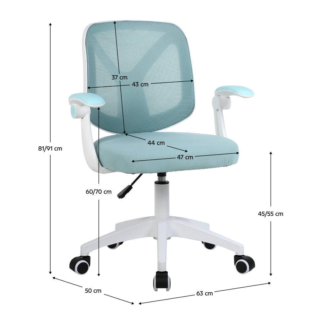 Scaun de birou, albastru/alb, SOLARI [14]