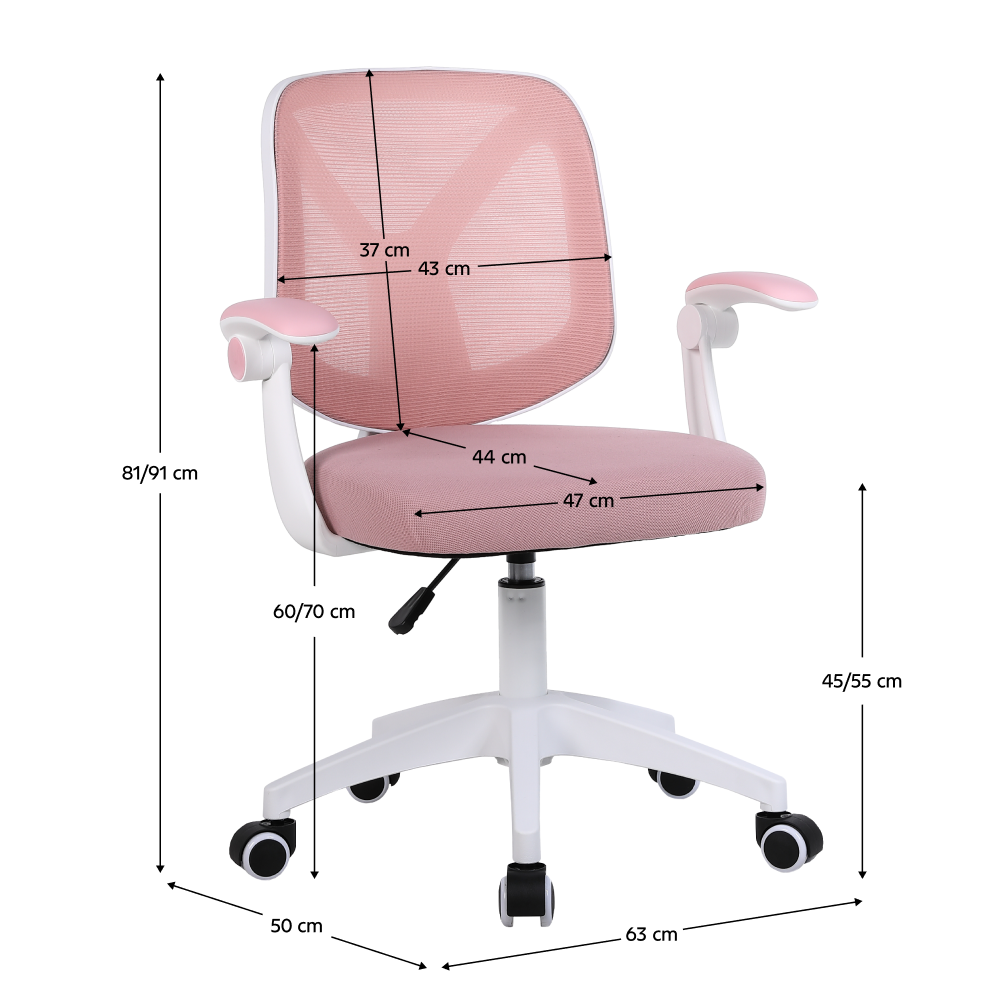 Scaun de birou, roz/alb, SOLARI [14]