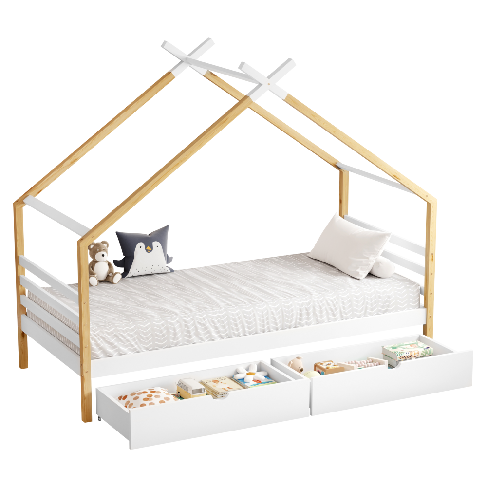 Pat Montessori, alb/maro, 90x200, TARA [3]