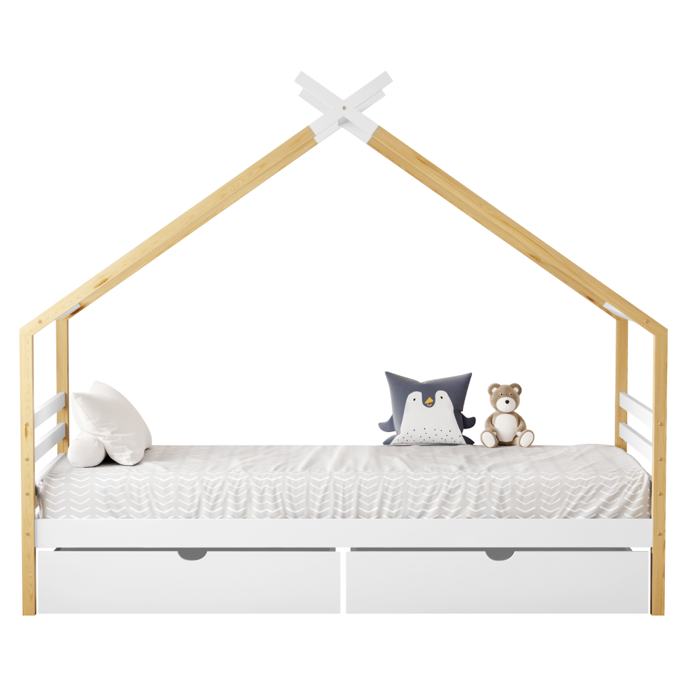 Pat Montessori, alb/maro, 90x200, TARA [4]