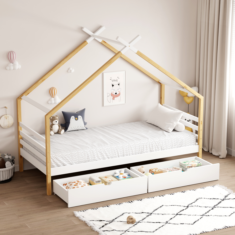 Pat Montessori, alb/maro, 90x200, TARA [6]