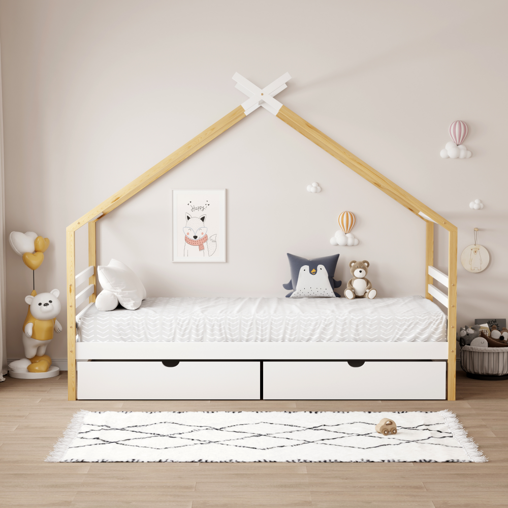 Pat Montessori, alb/maro, 90x200, TARA [7]