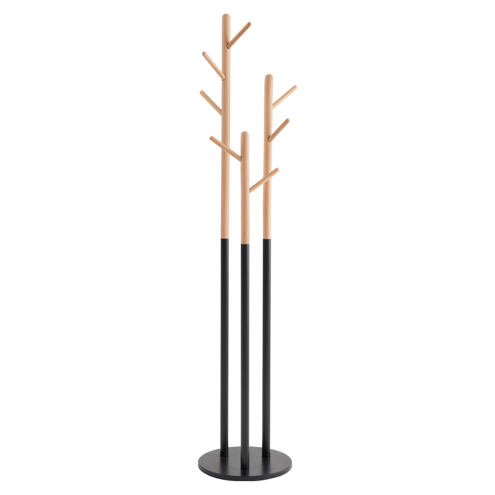 Mobilier Hol/Cuiere - Cuier, negru/natural, TAVEL