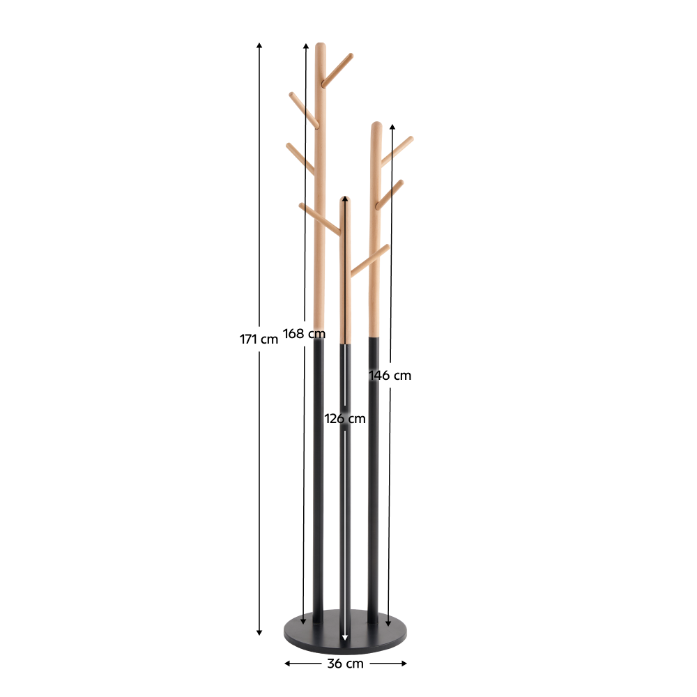 Cuier, negru/natural, TAVEL [3]