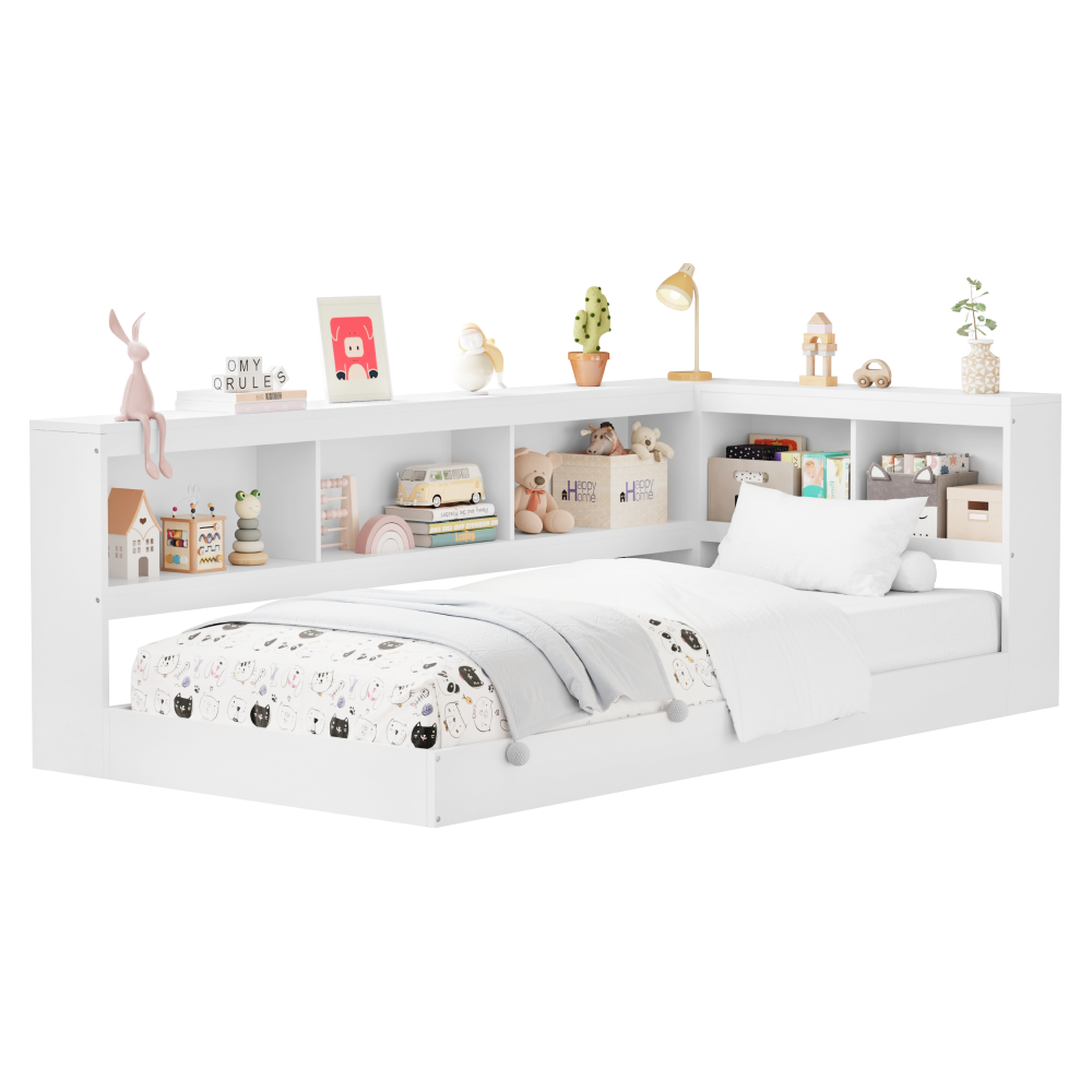 Toate Produsele - Pat cu somieră, alb, 90x200, TOSIA