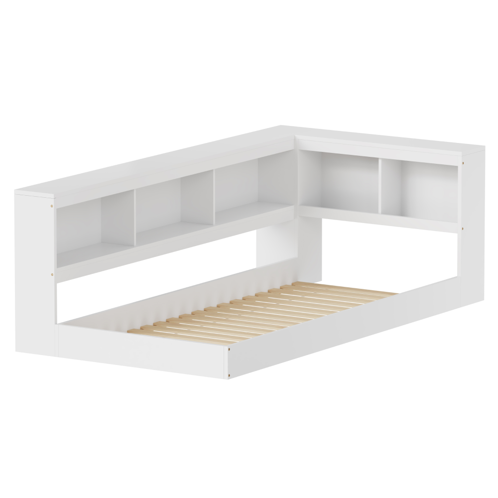 Pat cu somieră, alb, 90x200, TOSIA [2]