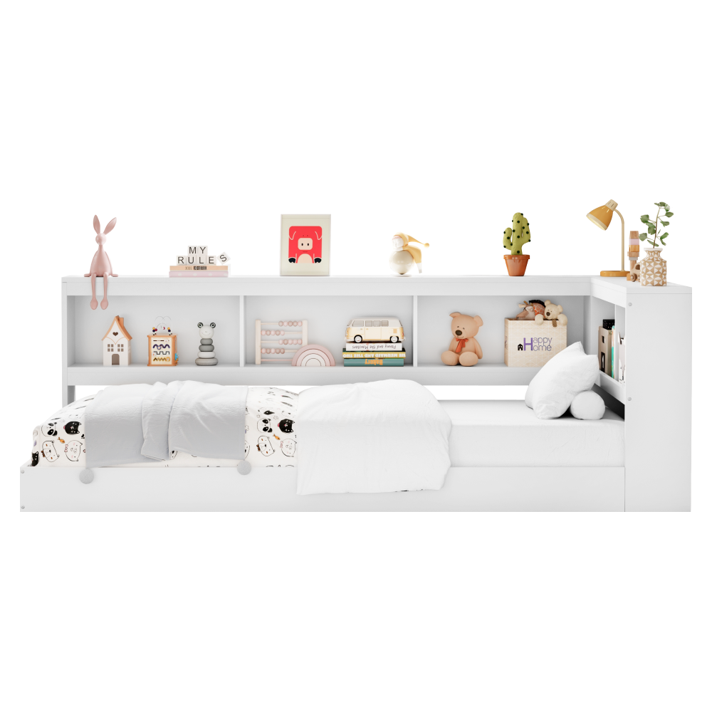 Pat cu somieră, alb, 90x200, TOSIA [4]