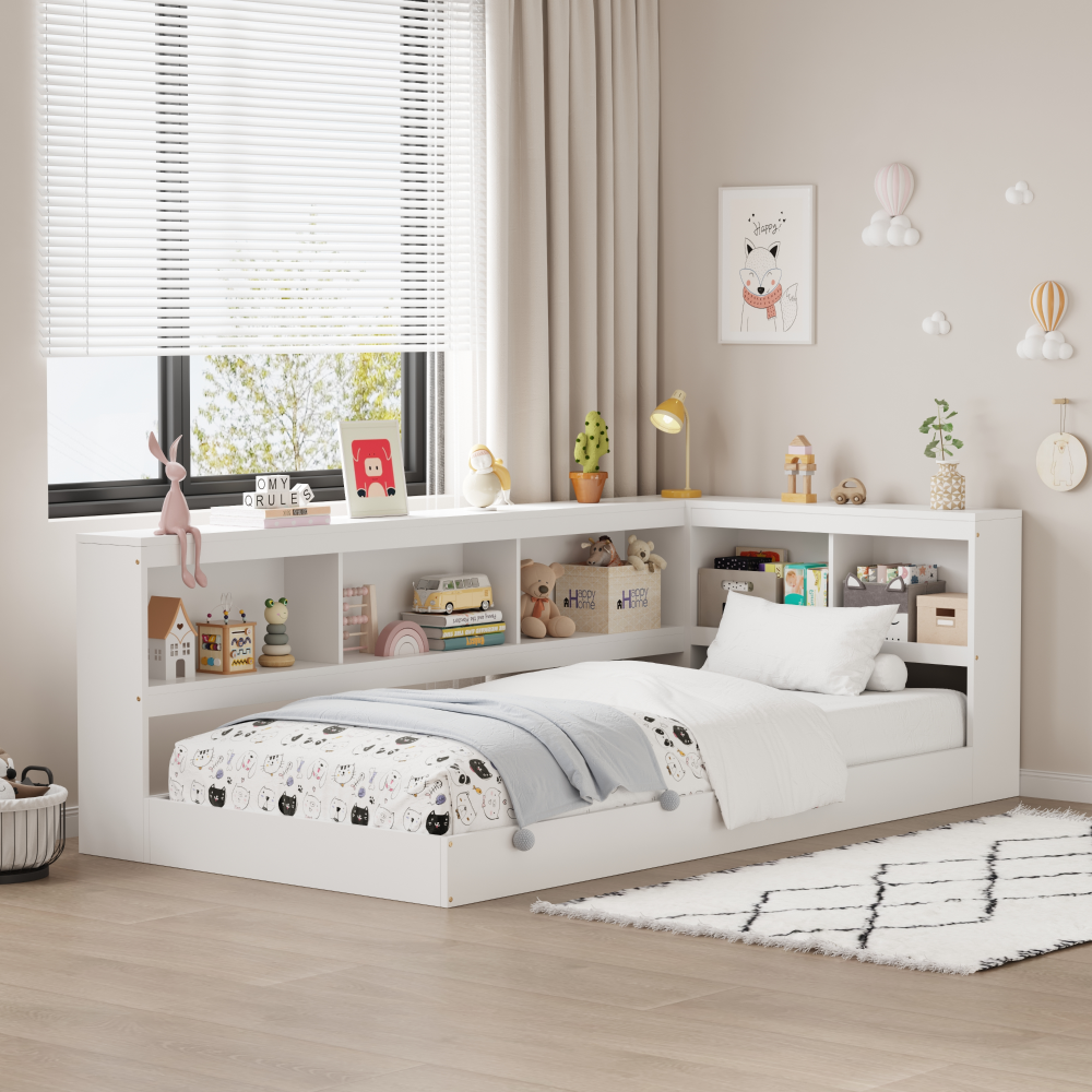 Pat cu somieră, alb, 90x200, TOSIA [5]