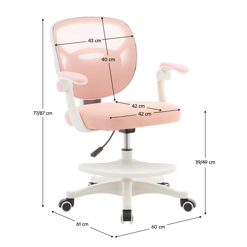 Scaun pivotant, roz/alb, TREXA [5]