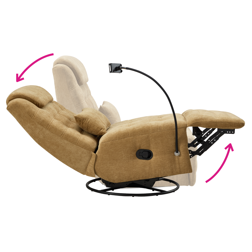 Fotoliu de lux pivotant, balansoar, muştar, UMRBO [6]